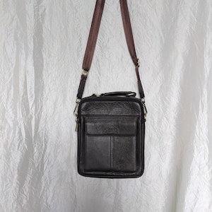 Small leather crossbody messenger bag Brown leather shoulder bag Messenger bag Small bag Mens purse Messenger purse