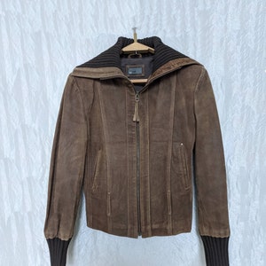 Mexx suede brown jacket Short suede jacket Suede coat Leather jacket Moto jacket Sports jacket Moto coat Bomber jacket Vintage leather coat