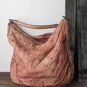 Libeskind Berlin bolso de cuero Bolso boho Bolso patchwork Bolso de hombro Bolso de cuero vintage Bolso occidental Bolso de mujer Bolso de cuero naranja