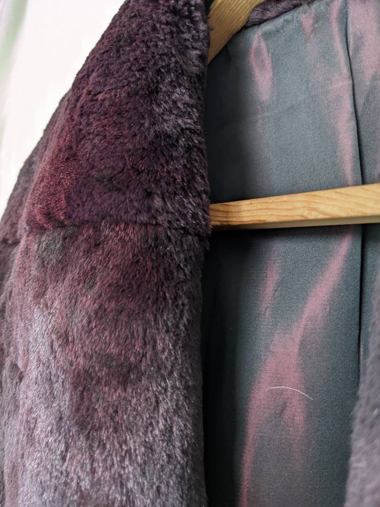 Wild Cat Fur Coat Lynx Fur Coat Fur Jacket Purple Fur Size M Etsy