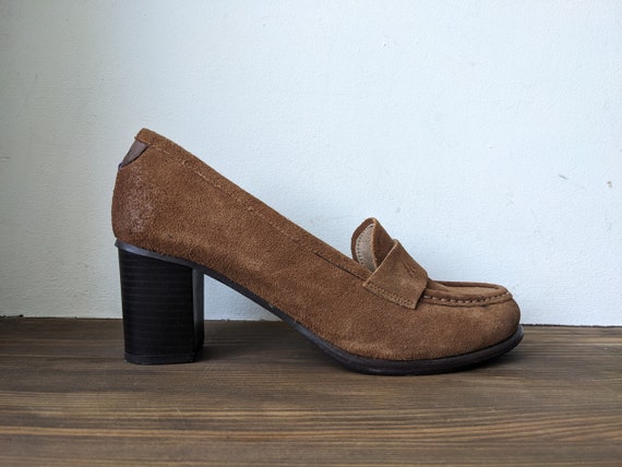Mexx shoes Brown shoes Pointed toe shoes High heel Pumps shoes Suede heel shoes Genuine leather Evening shoes Office shoes Size 40