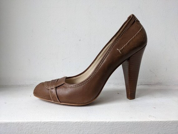 Zara women shoes Brown shoes Pointed toe shoes Hi… - image 3
