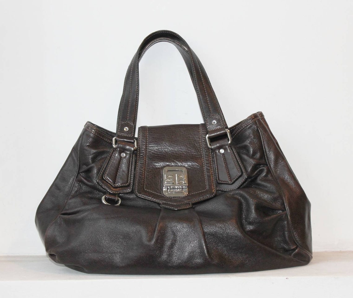 Sonia Rykiel Leather Handbag Vintage Leather Bag Brown Leather - Etsy