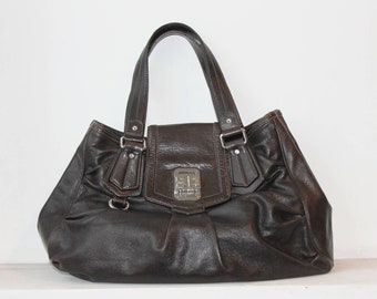 Sonia Rykiel Leather Handbag Vintage Leather Bag Brown