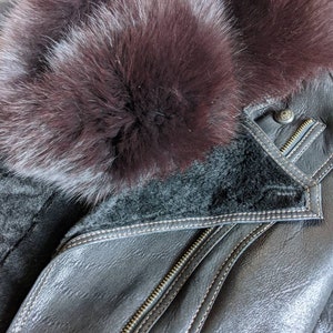 Shearling coat Suede shearling coat Brown suede coat Arctic Fox collar Sheepskin coat Sheepskin jacket Made in Europa Leather coat Size XS image 9