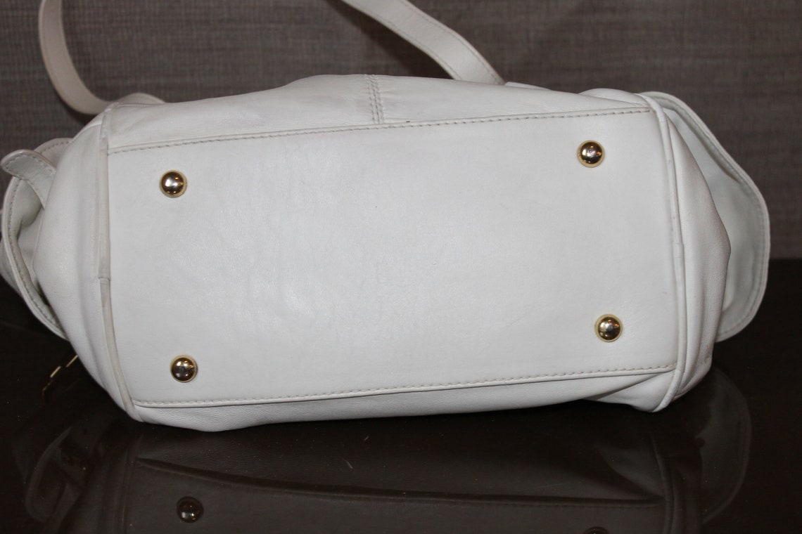 Marc Jacobs leather bag White leather shoulder bag Tote bag Etsy