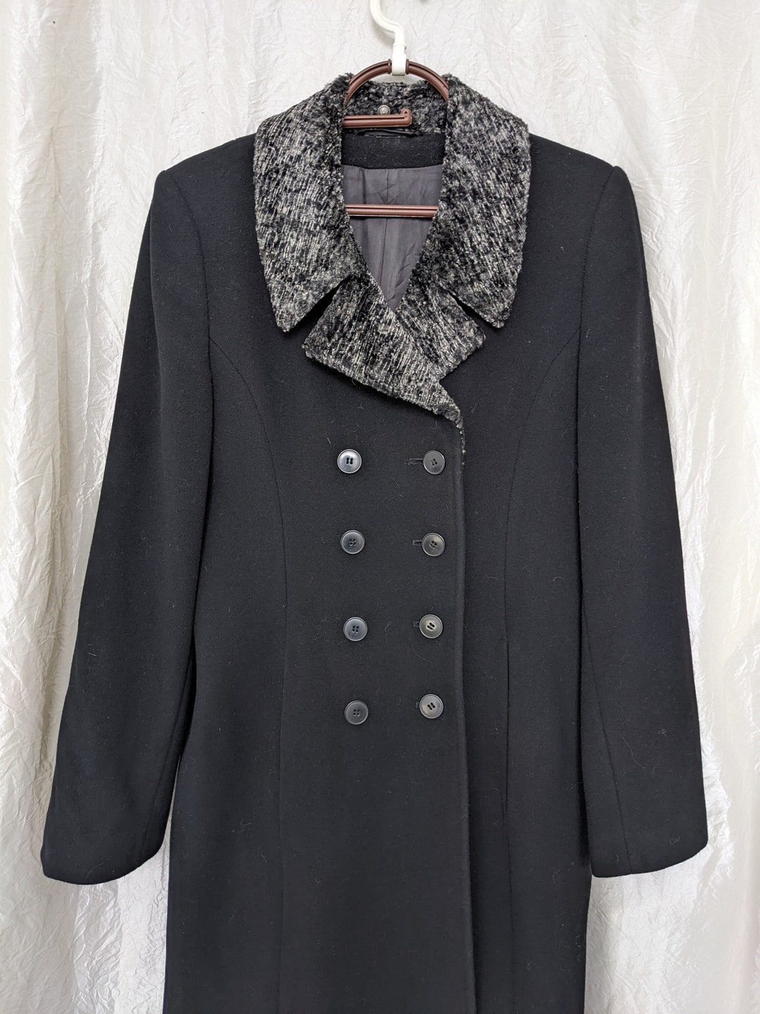 Canda Wool Coat Pure Wool Coat Woolmark Coat Black Coat Middle - Etsy