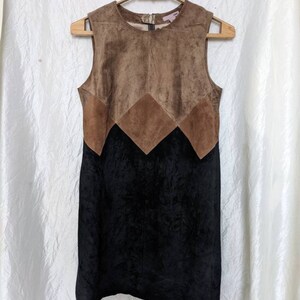 HM Suede Dress Short Suede Dress Suede Tunic Leather Dress Leather Tunic  Abstraction Dress Size S Brown Leather Dress Black Suede Dress - Etsy