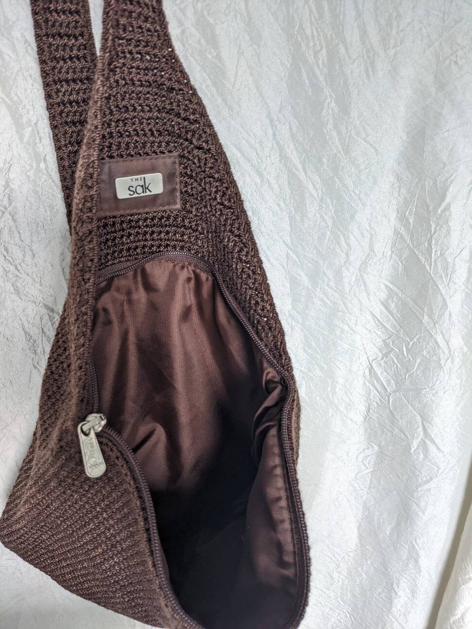 The Sak Crochet Bag Crochet Shoulder Bag Brown Shoulder Bag Crochet