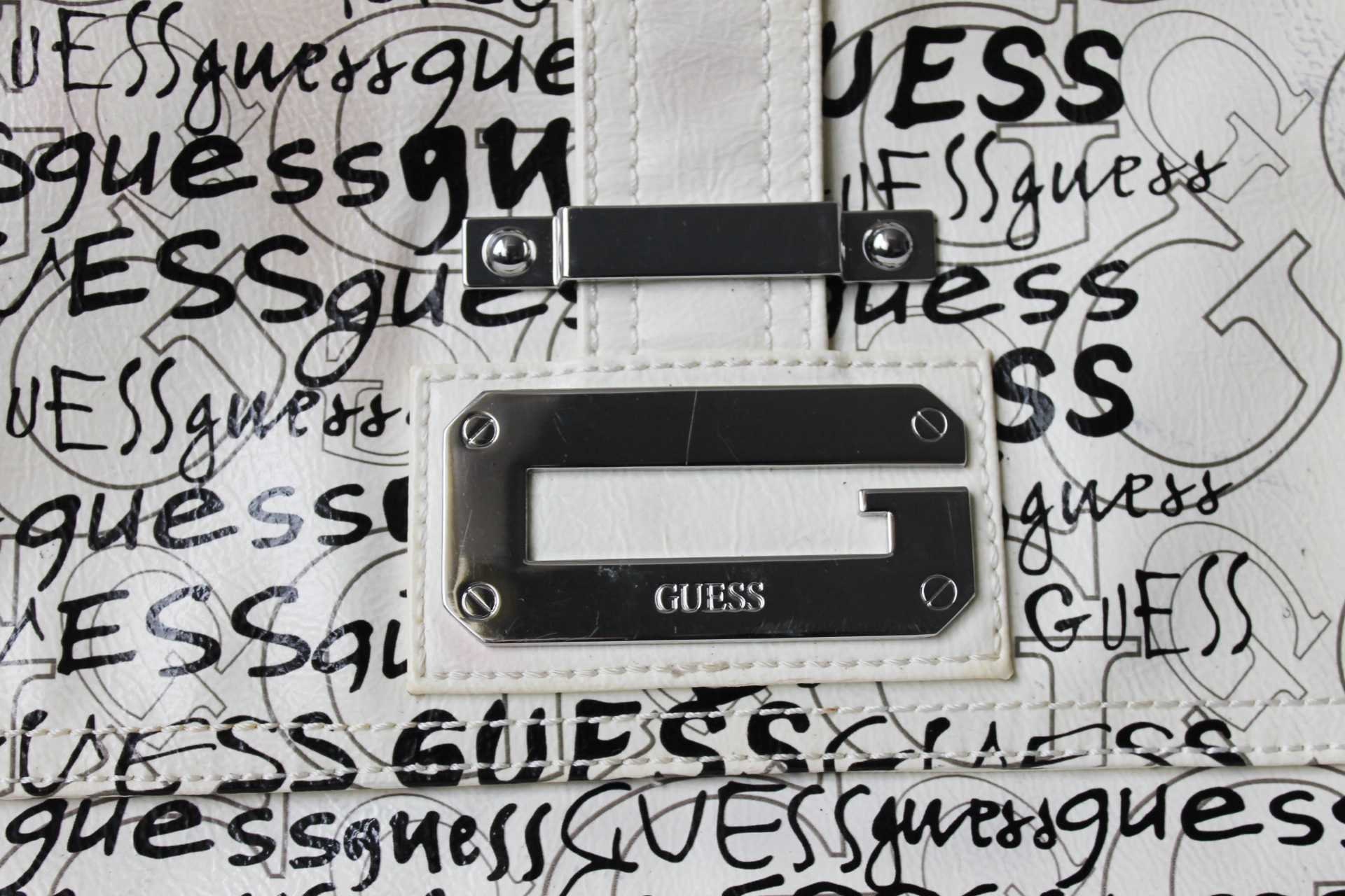 Guess white clutch sale
