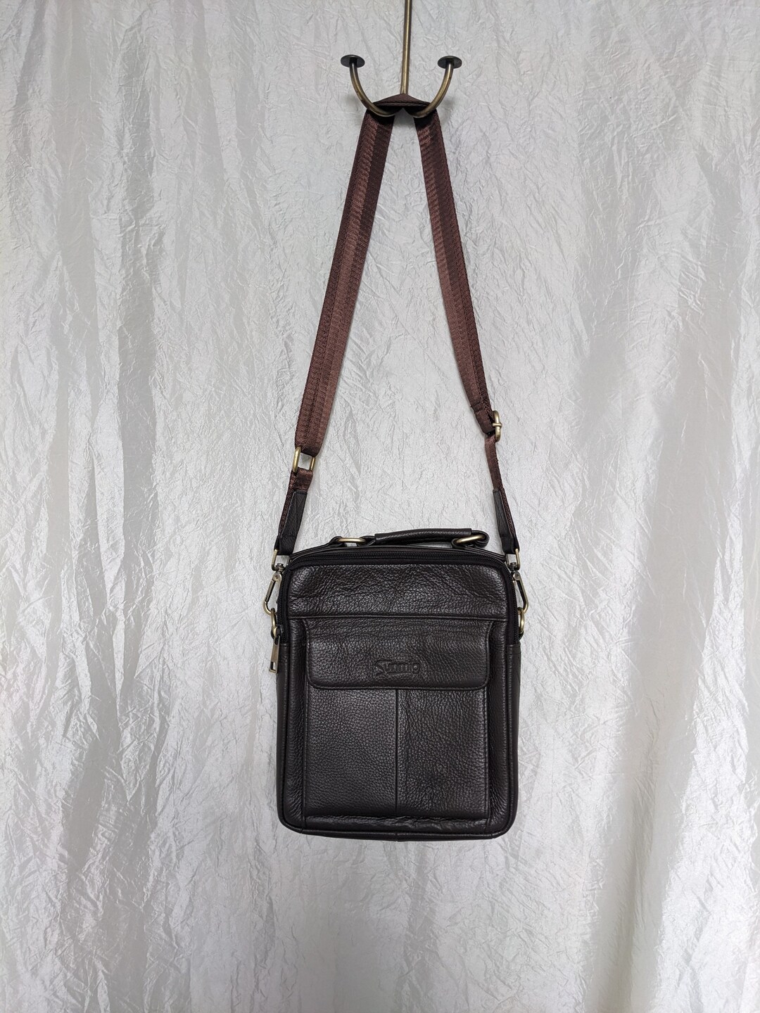 Sac Bandoulière Messenger En Cuir Marron Allen Edmonds - Neuf Sans étiquettes
