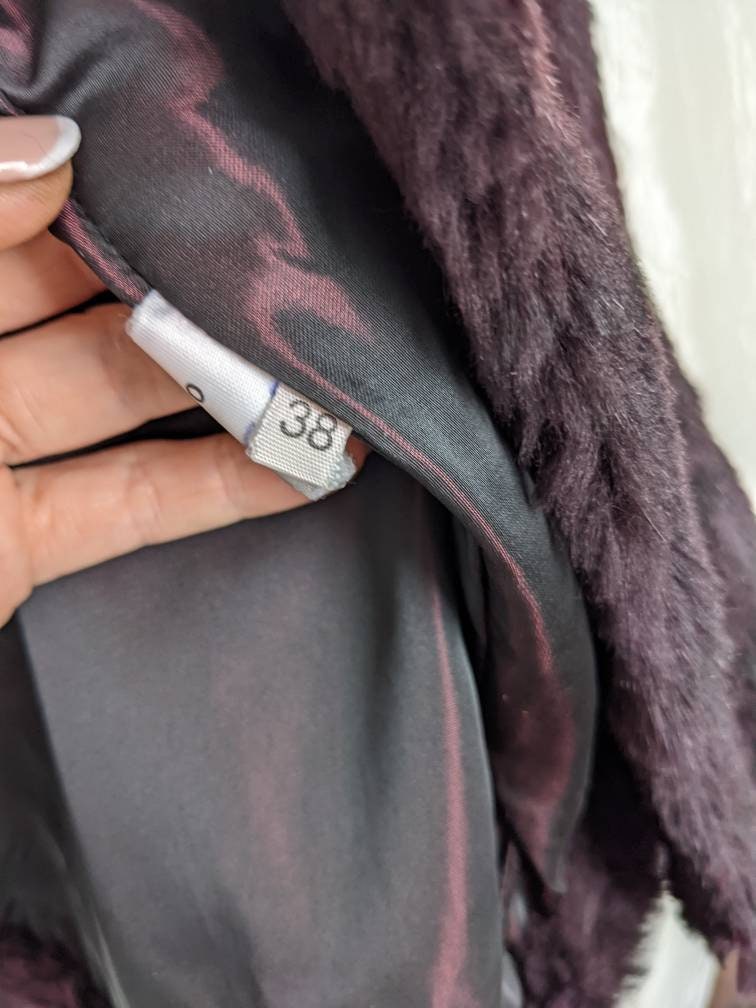 Wild Cat Fur Coat Lynx Fur Coat Fur Jacket Purple Fur Size M Etsy