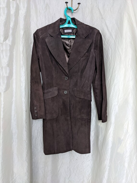 Yessica Suede Trench Coat Brown Suede 