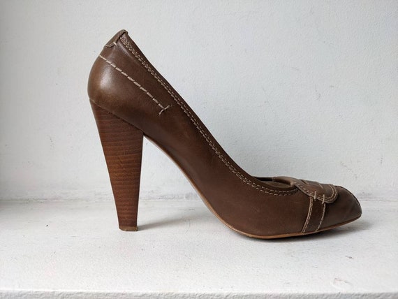 Zara women shoes Brown shoes Pointed toe shoes Hi… - image 4