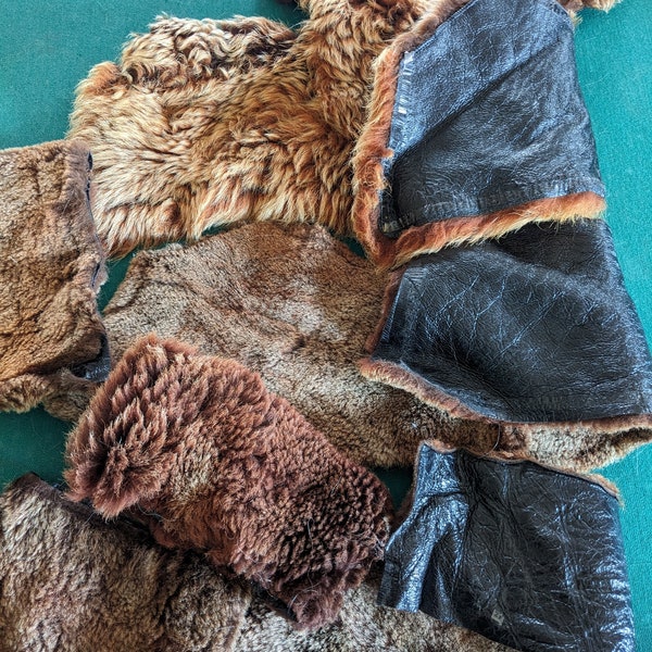 Fur scraps Scrap fur Fur mix natural Crafting fur Fur remnants Long furry scraps Art project fur Fur craft  Handmade fur Leather scraps