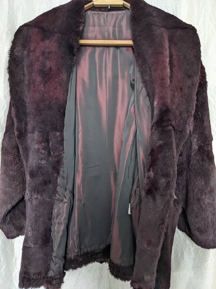 Wild Cat Fur Coat Lynx Fur Coat Fur Jacket Purple Fur Size M Etsy
