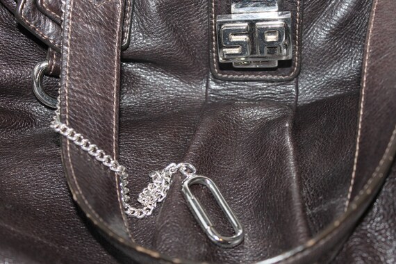 Sonia Rykiel Leather Handbag Vintage Leather Bag Brown
