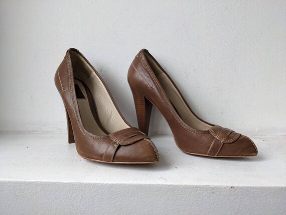 Zara women shoes Brown shoes Pointed toe shoes Hi… - image 5