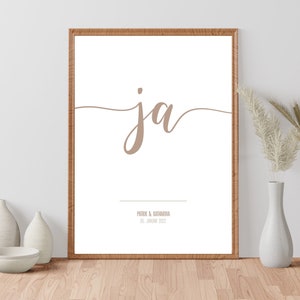 Hochzeitsposter, Paarposter Liebesposter personalisierbar mit Namen & Datum, Geschenk für Jahrestag, Jubiläum, Brautpaar, Hochzeit, Wandbild