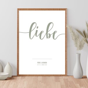 Hochzeitsposter, Paarposter Liebesposter personalisierbar mit Namen & Datum, Geschenk für Jahrestag, Jubiläum, Brautpaar, Hochzeit, Love