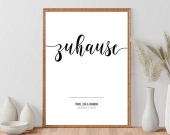 Zuhause Poster mit Koordinaten & Namen | Personalisiertes Geschenk für Ihn Sie | Jahrestag Hochzeitstag Erste Wohnung Einzug Liebesgeschenk