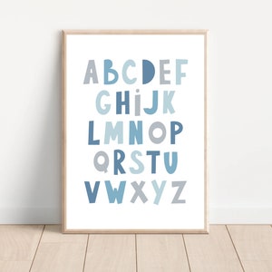 ABC Alphabet Boho Poster, Kinderzimmer Buchstaben Bilder für Jungen & Mädchen, Baby Wanddeko Montessori, Kinderposter, Schulkind, Nanolie ©