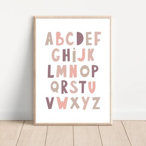 ABC Alphabet Boho Poster, Kinderzimmer Buchstaben Bilder für Jungen & Mädchen, Baby Wanddeko Montessori, Kinderposter, Schulkind, Nanolie ©