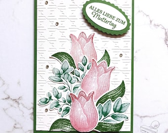 Greeting card ST 534 Tulips - Stampin Up - Happy MOTHER'S DAY