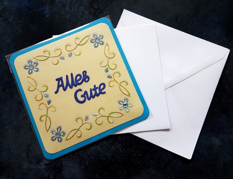 Greeting card paper embroidery 101