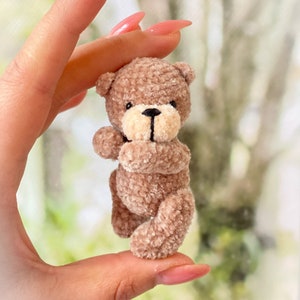 Tiny Velour Bear Crochet Pattern: Posable Limbs, 2-inch (PDF Pattern)