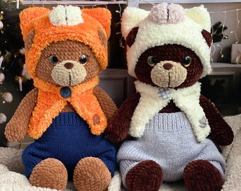 Clothes for Teddy, Crochet Pattern  Hat, Vest, Pants, PDF
