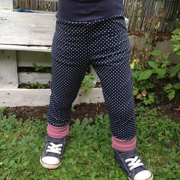 Leggings blau weiß Pünktchen