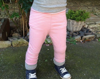 Leggings pink-white / stripes