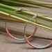 SAKURA 925 | 925 Silver Hoops with Miyuki Delicas | 30 mm | salmon|  turquoise | matt gold | Boho
