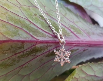 SNOWFLAKE 925 | 925 Sterling Silver Necklace with Snowflake | Personalizable | Snow | Delicate | Small | Fine | Christmas | Winter