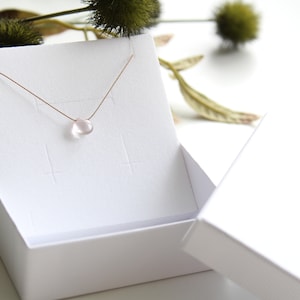 MY LITTLE ROSEWOOD | Silk necklace | beige | smooth rose quartz briolette | 14k gold-filled elements | pink | customizable | blush | rose