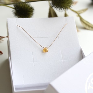 MY LITTLE TOURMALINE | Silk necklace | beige | yellow tourmaline briolette | 14k gold filled elements | yellow | honey | 5 mm | 6 mm | customizable