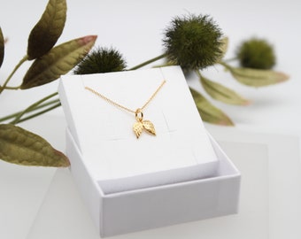 ANGEL | 14k gold filled necklace with double wings | customizable | initial | wings | angel | Icarus | delicate | small | heaven