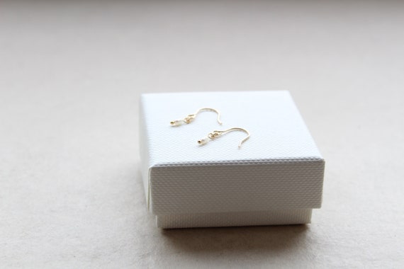 PURE WHITE Mini Pearl Earrings Made of 14 K Gold Filled With Mini