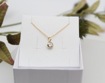 CRYSTAL | 14k gold filled Rundanker- / Panzer- Satelliten- / Erbs-/  Spezial- Satellitenkette mit Zirkonia | Diamant / Solitär / Clear