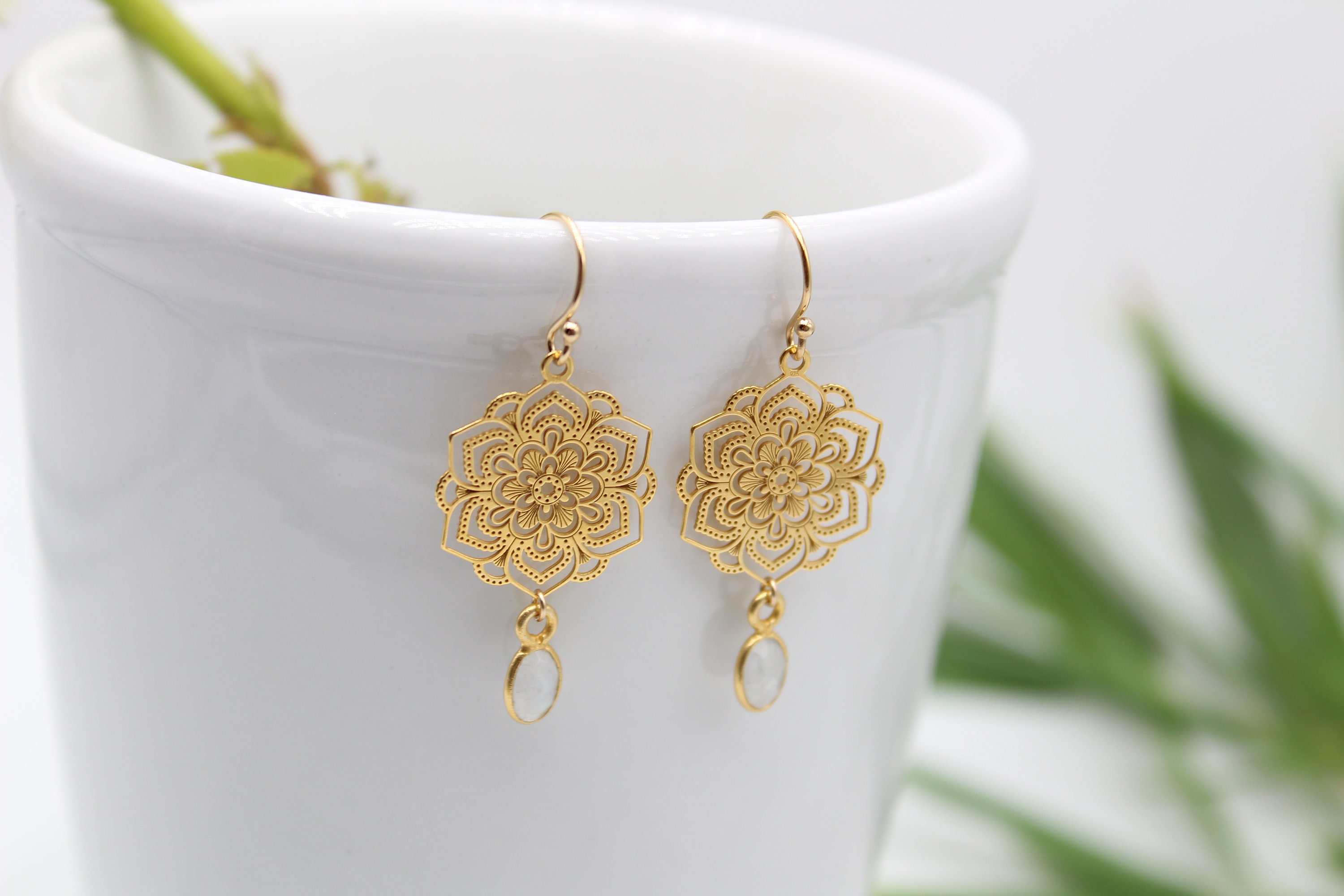 FIORE DI LUNA | 14k Gold-filled Earrings With 925 Silver 24K