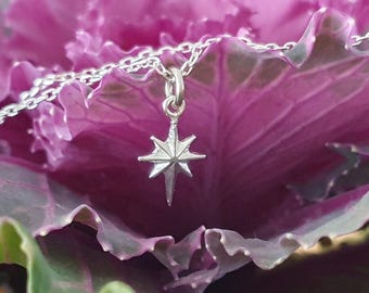 POLARIS 925 | 925 Sterling Silver Necklace with North Star | Snow | Delicate | North Pole | Christmas | Winter | Star | North Star