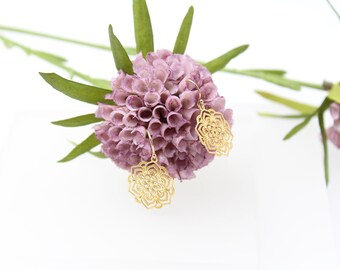 FIORE PURO | 14k gold filled Ohrringe mit 925 Silber 24K vergoldeter Blume | Lasercut | Fleur | Mandala | Pure | Boho | Fleur