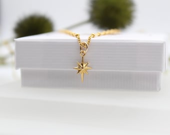 POLARIS | 14k gold-filled necklace with Polaris | North Star | customizable | initial | pendant | Polaris | 925 sterling silver, 24k gold-plated