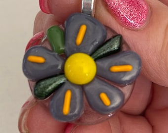 Purple flower pendant
