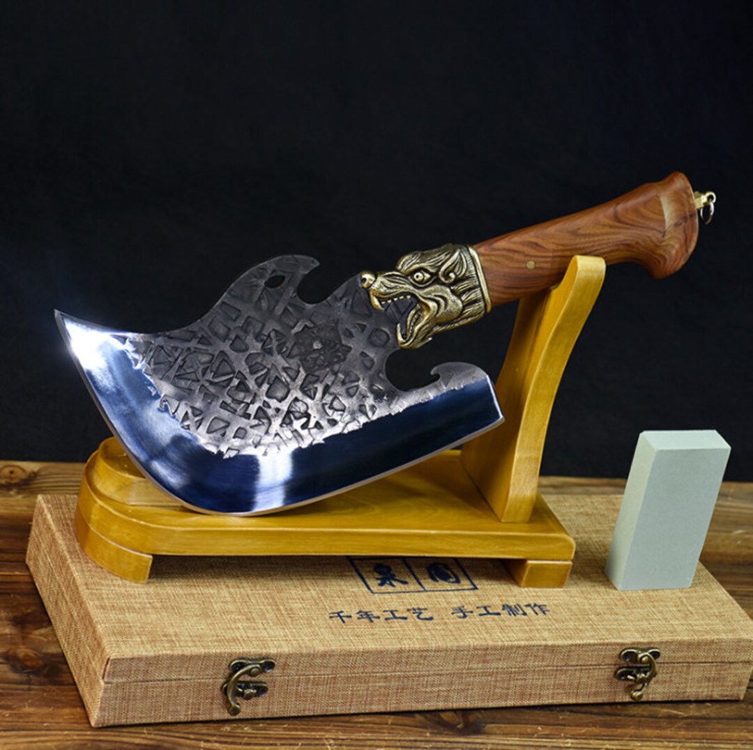 Forged Handmade Knives Dragon  Copper Kitchen Hatchet Knife