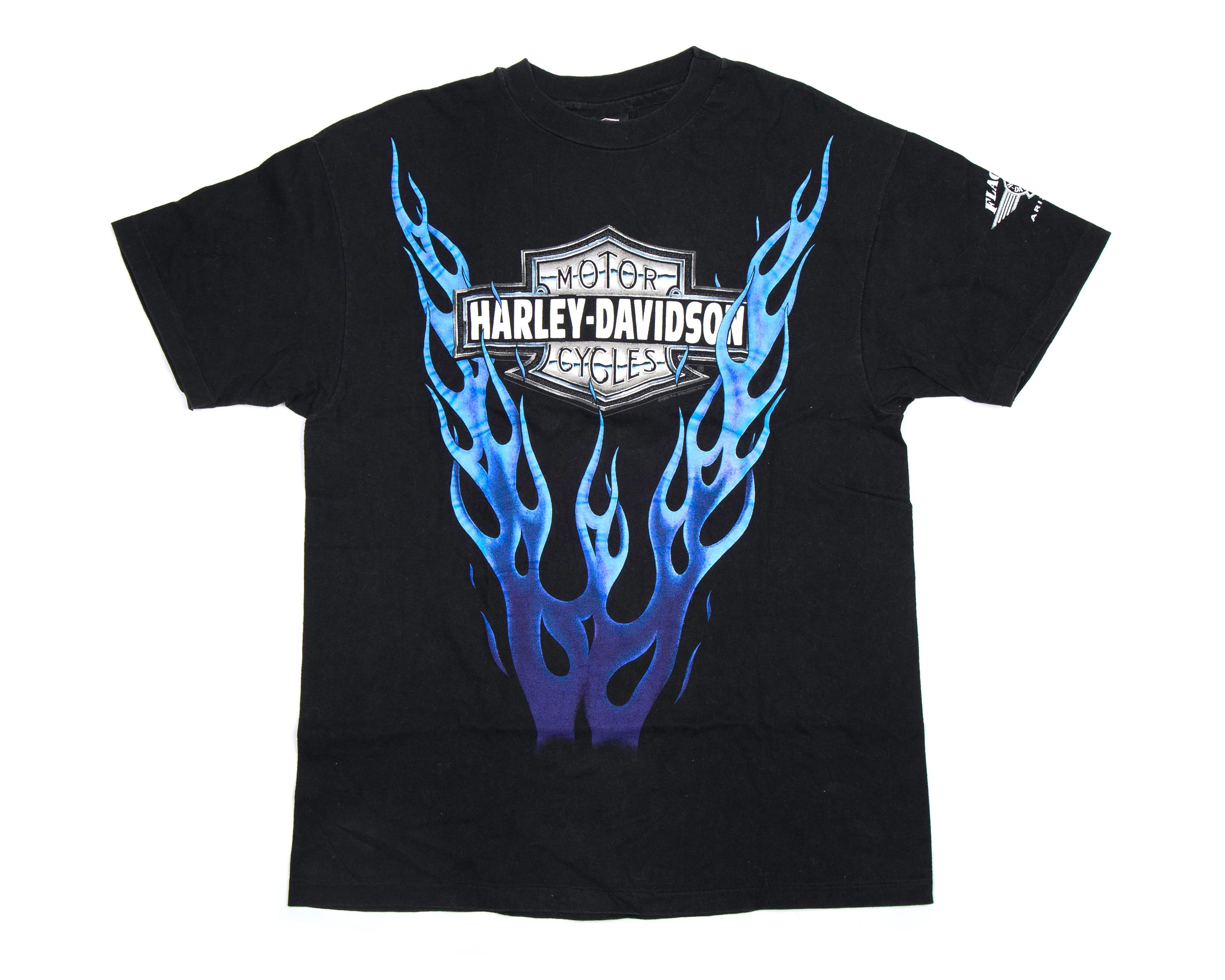 Vintage 1993 Harley Davidson Blue Flames Tee | Large - Etsy Vintage 1993 Harley Davidson Blue Flames Tee | Large - Etsy