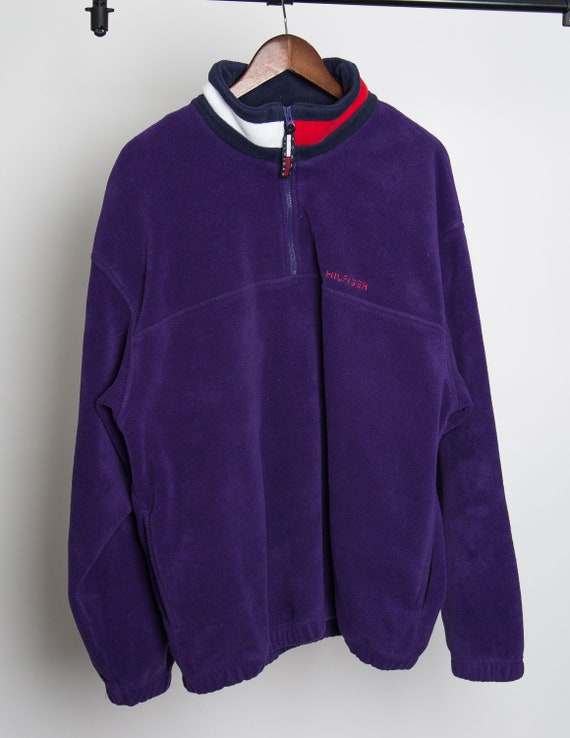 VTG Tommy Hilfiger Fleece Flag Collar 1990's | XL
