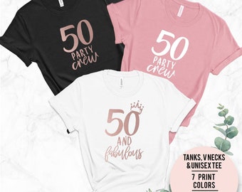 50th Birthday T Shirt Squad Tee Parties Holidays Friends Gift Party Celebration