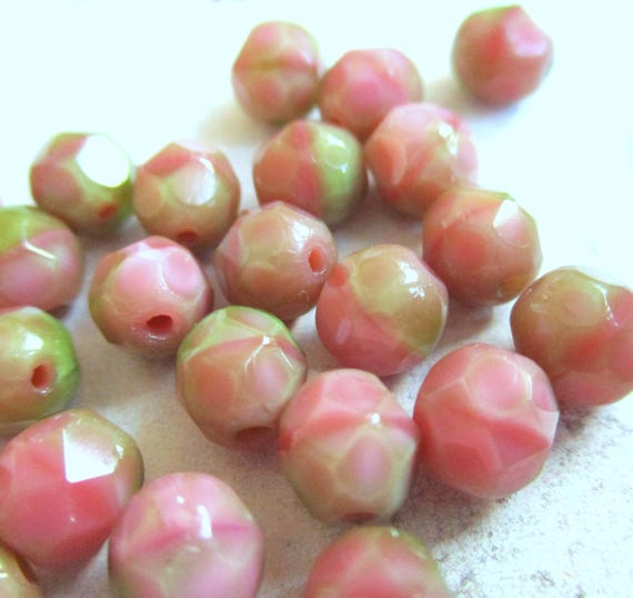 20 Perles Facettes De Bohême 8mm Fuchsia AB - Marque Preciosa - Fabriqué En France - Neuf